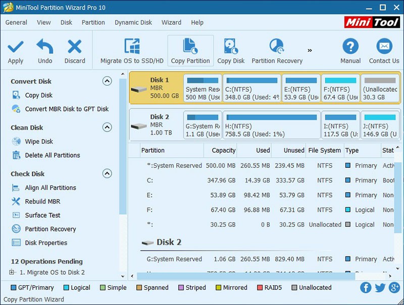 use mini tools partition wizard 2019
