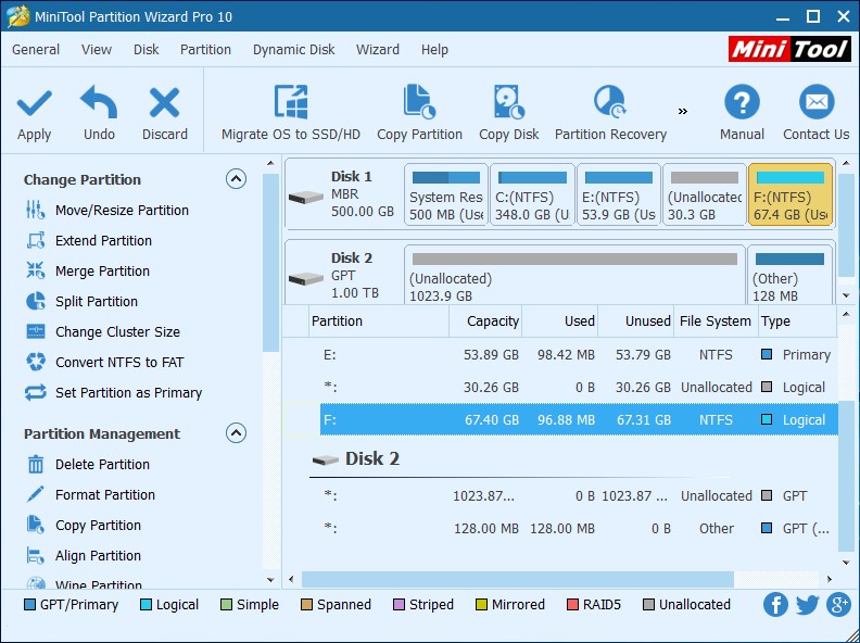 move resize partition apply changes