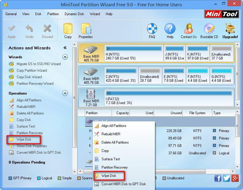 How to wipe disk minitool partition wizard tutorial