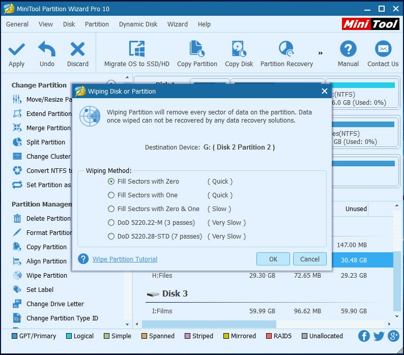 How to Wipe Partition MiniTool Partition Wizard Tutorial
