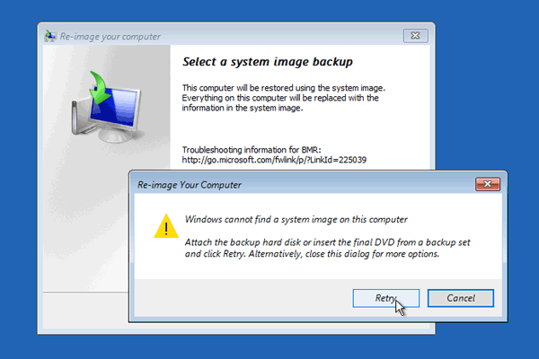 Solved - Windows Cannot Find a System Image on This Computer