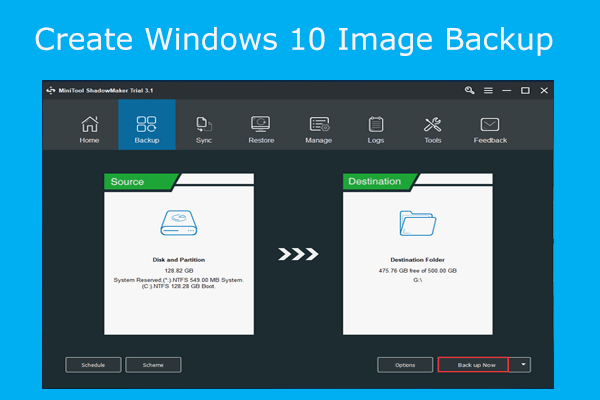 Easily & Free Create a Windows 10 Image Backup Now