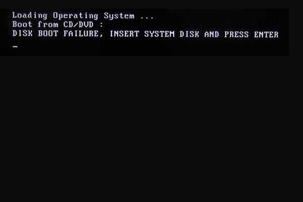 Disk boot failure, insert system disk and press Enter