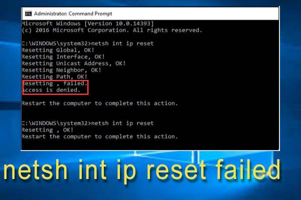 How to Fix “netsh int ip reset” Failed Issue on Windows 10