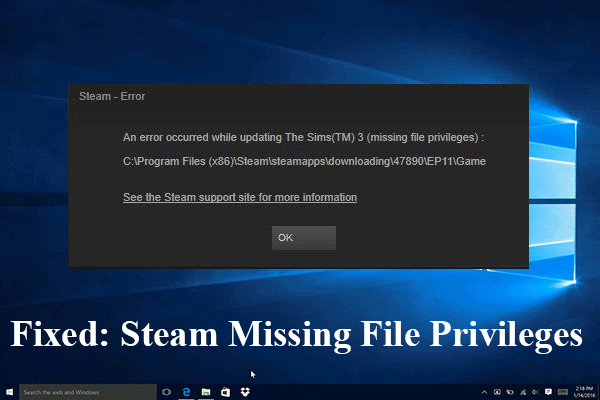 Как исправить привилегии отсутствующего файла Steam (Fix 2 - это потрясающее)