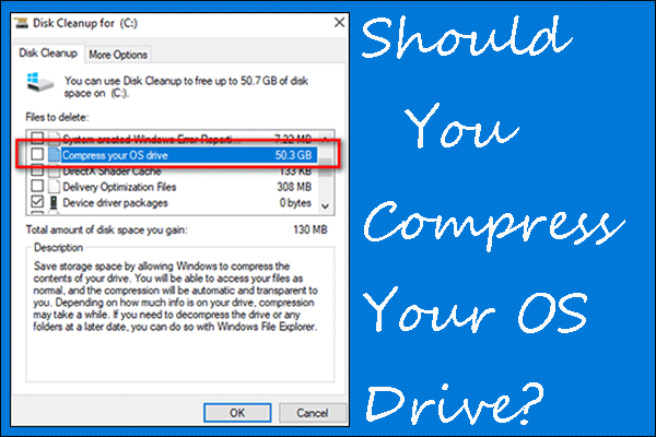 Should You Select "Disk Cleanup Compress Your OS Drive"?
