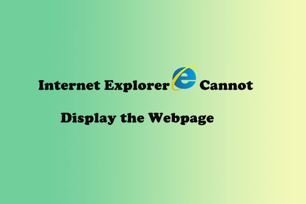 [Solved] Internet Explorer Cannot Display the Webpage