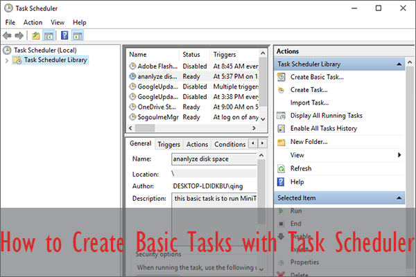 How to Create Basic Tasks with Task Scheduler on Windows 10 - MiniTool ...