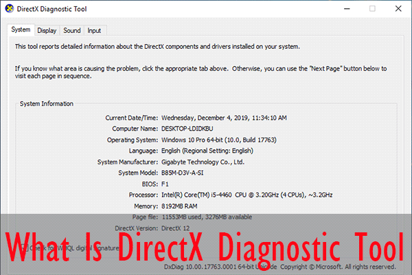 How to use DirectX Diagnostic Tool (DxDiag) for Troubleshooting