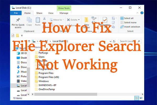 [Solved] File Explorer Search Not Working in Windows 10