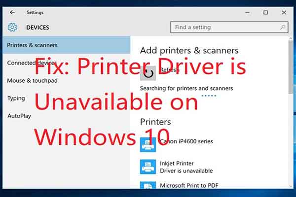 Quick Fix Printer Driver Is Unavailable Error on Windows 10