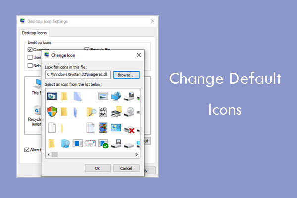 Changing Default Desktop, Taskbar, Folder Icons in Windows 10