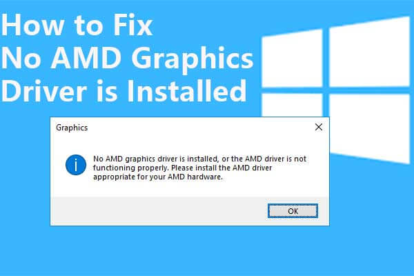 [Solved] No AMD Graphics Driver is Installed on Windows 10/11