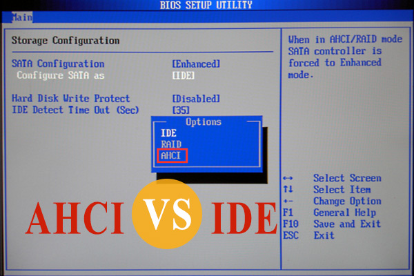 AHCI vs IDE: What’s the Difference Between AHCI and IDE