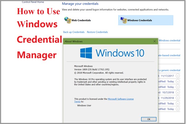Как использовать Credential Manager в Windows 10