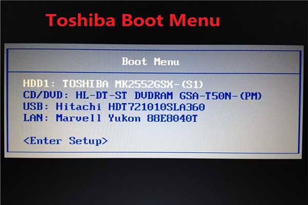 What Is Toshiba Boot Menu & How to Enter It on Toshiba Satellite