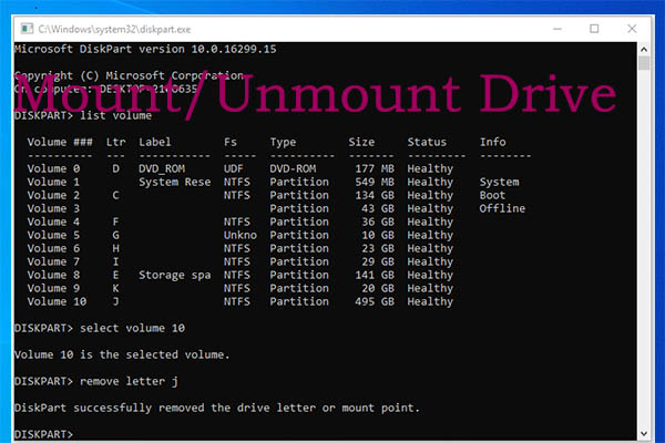 How to Mount and Unmount Drive in Windows 10