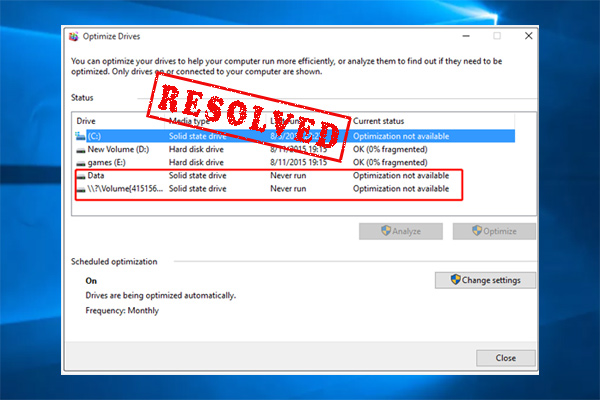 5 Ways to Fix Windows 10 Defrag Optimization Not Available