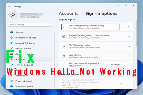 How to Fix Windows Hello Not Working on Windows 11 [3 Ways]