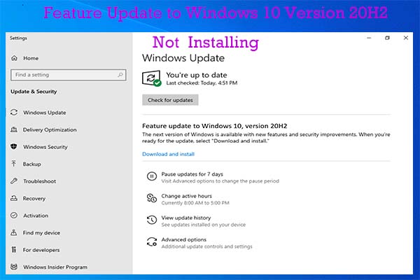 [Fixed] Feature Update to Windows 10 Version 20H2 Not Installing