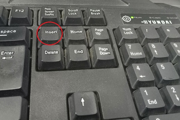 Where is Insert Key on Laptop Keyboard  