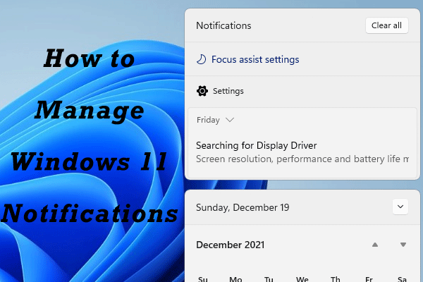 How to Manage Notifications in Windows 11? Here Is the Tutorial