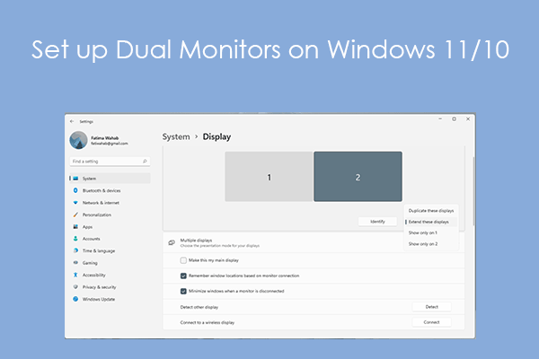 How to Set up Dual Monitors on Windows 11/10
