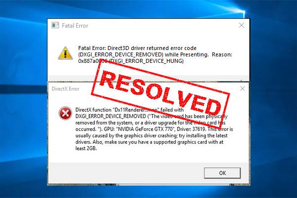 Directx error function device. Dxgi_Error_device_hung.