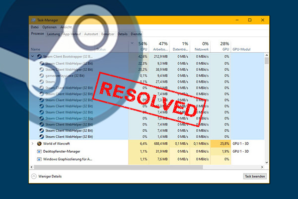 Steam Client WebHelper high Memory, CPU or GPU usage