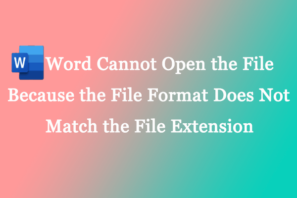 [Solved] The File Format Does Not Match the File Extension