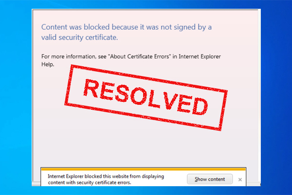 Edge Content Was Blocked Invalid Security Certificate  