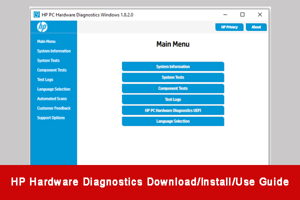 vold klasse Fisker HP Hardware Diagnostics Download/Install/Use: Here's a Full Guide -  MiniTool Partition Wizard
