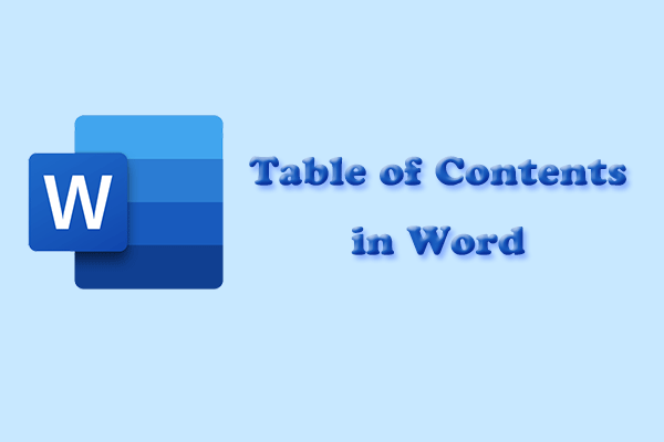 How To Create Update The Table Of Contents In Word MiniTool how-to-create-update-the-table-of-contents-in-word-minitool