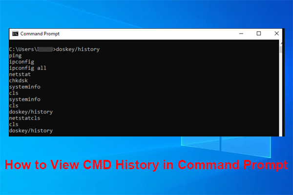 How can I see the Windows command line history in the cmd.exe?