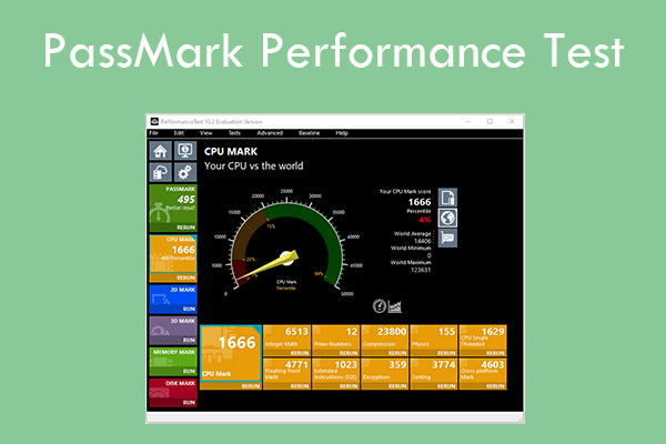 PassMark PerformanceTest - PC benchmark software