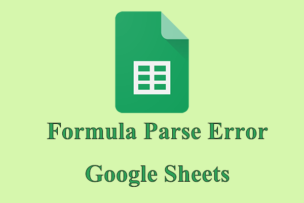 How to Fix the Formula Parse Error in Google Sheets?