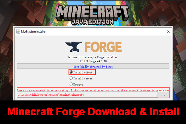 Install minecraft forge