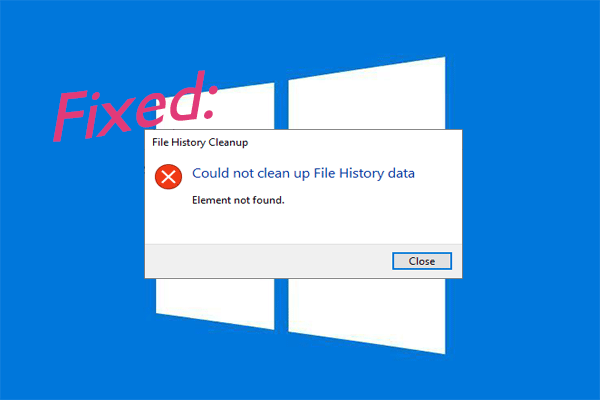 Could Not Clean Up File History Data Element Not Found