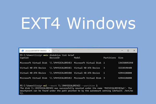 EXT4 Windows: Mount EXT4 File System in WSL2