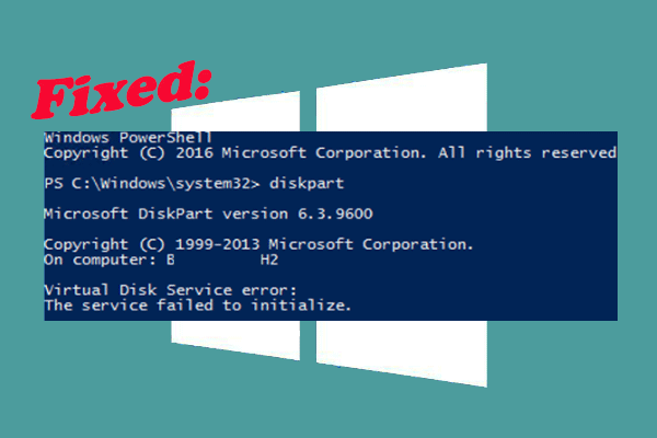 [Fixed] Virtual Disk Service Error: Service Failed to Initialize