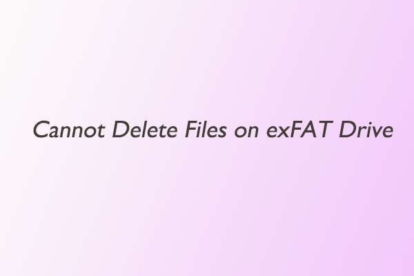 Cannot Delete Files on exFAT Drive? 2 Methods to Fix It