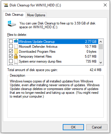 use Disk Cleanup tool