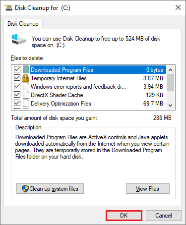 delete the junk files
