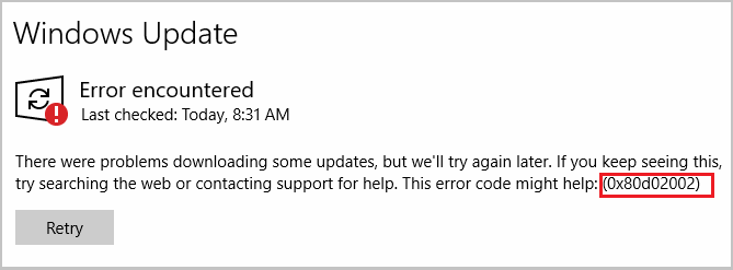 Windows update error 0x80d02002