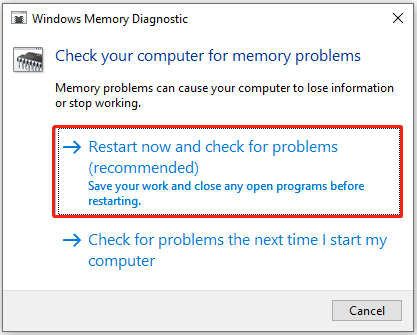run Windows Memory Diagnostic