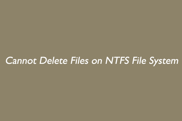 3 Cases for Cannot Delete Files on NTFS File System