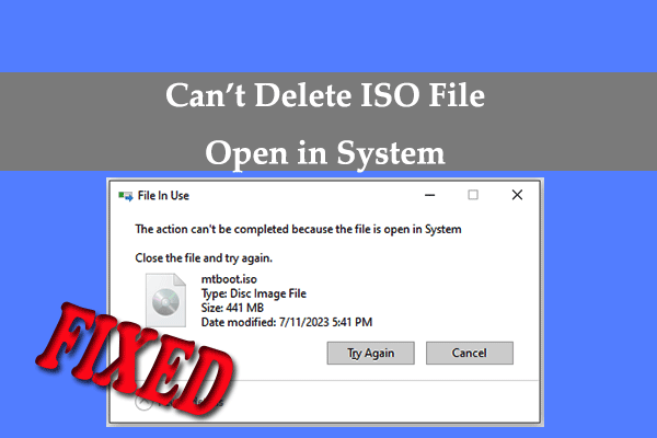 file is open in system can't delete