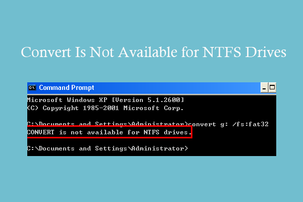 [Solved] Convert Is Not Available for NTFS Drives