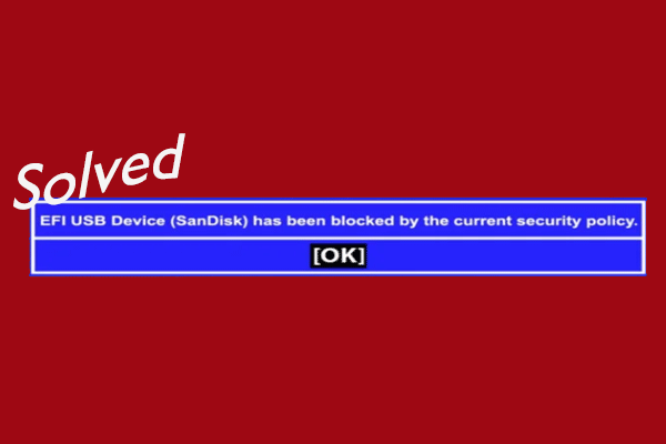 EFI USB Device Has Been Blocked by the Current Security Policy