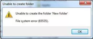 external drive file system error 65535